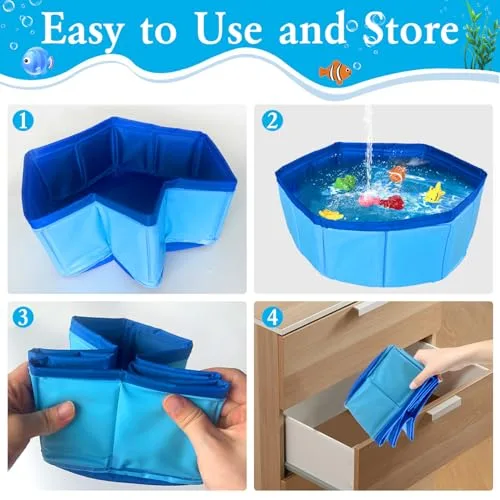 KEAGAN ▫️ Brinquedos de piscina para gatos com peixinhos de água para nadar, brinquedos em forma de peixe para brincar na água, portáteis, para brincar na água, piscina interativa, brinquedos interativos para brincar sem parar 3