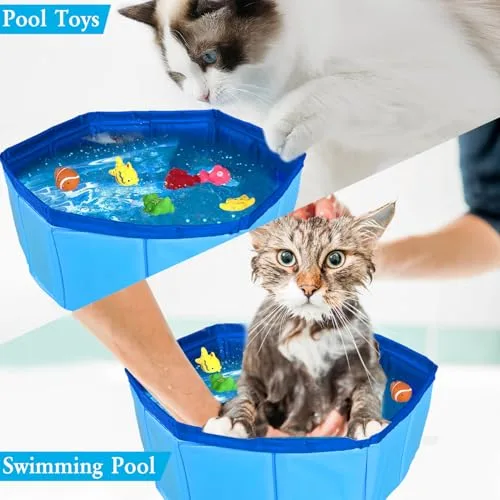 KEAGAN ▫️ Brinquedos de piscina para gatos com peixinhos de água para nadar, brinquedos em forma de peixe para brincar na água, portáteis, para brincar na água, piscina interativa, brinquedos interativos para brincar sem parar 5