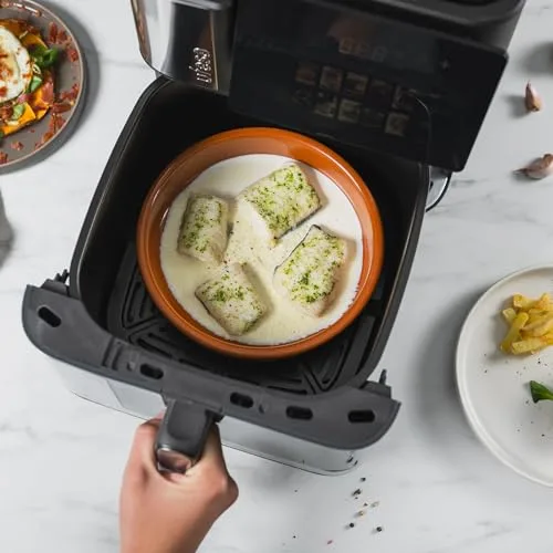 Ufesa ▫️ Fritadeira de Ar Quente Macaw 8,8 L 2200 W, Dupla Resistência, Cozedura Rápida e Crocante, Air Pulse Ultra 360º, Ecrã Tátil Digital com 10 Programas, Janela com Luz, Inclui Tabuleiro Antiaderente 6