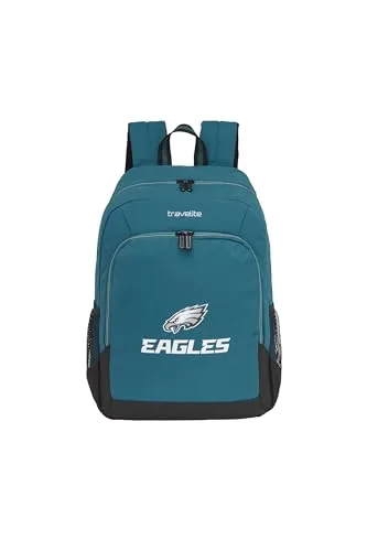 travelite ▫️ Mochila NFL College Philadelphia Eagles, mochila escolar em nylon resistente com compartimento para portátil de 15,6 polegadas, sistema de fixação ao trolley e costas almofadadas 2