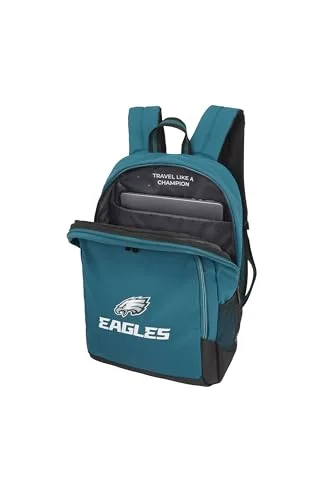 travelite ▫️ Mochila NFL College Philadelphia Eagles, mochila escolar em nylon resistente com compartimento para portátil de 15,6 polegadas, sistema de fixação ao trolley e costas almofadadas 5