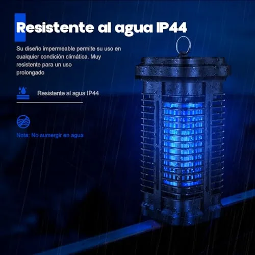 NEOCLEAN ▫️ Lâmpada antimosquitos, 20 W, elétrica, mata-mosquitos UV de 4000 V, mata-insetos elétrico IPX4 para interior e exterior, cobertura de 100 m², silenciosa e segura para a casa, quarto, jardim e terraço 5