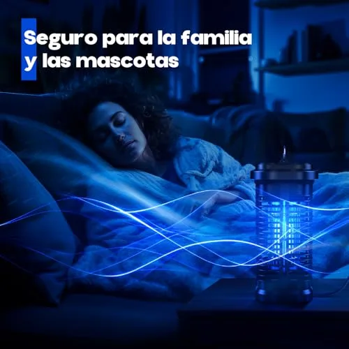 NEOCLEAN ▫️ Lâmpada antimosquitos, 20 W, elétrica, mata-mosquitos UV de 4000 V, mata-insetos elétrico IPX4 para interior e exterior, cobertura de 100 m², silenciosa e segura para a casa, quarto, jardim e terraço 6