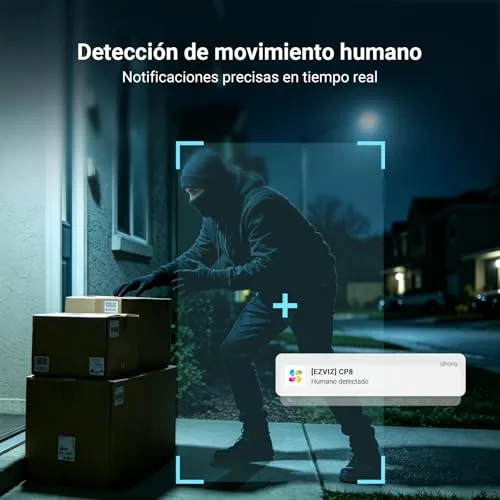 EZVIZ ▫️ CP8 Campainha sem fios para exterior com câmara de 5 MP, campainha incluída, deteção de pessoas, visão noturna a cores, bateria recarregável de 9600 mAh, áudio bidirecional, MicroSD/nuvem, Wi-Fi de 2,4 GHz 5