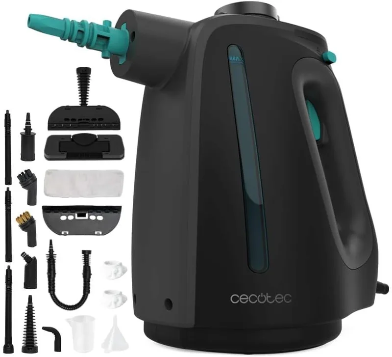 Cecotec ▫️ Máquina de limpeza a vapor com fio - Hydrosteam 1300 Rapid Max X-Treme Handheld Steamer. 1350 W, aquecimento rápido, depósito de 550 ml, pressão de 3 bar e fluxo de vapor de 3 g/min, 16 acessórios