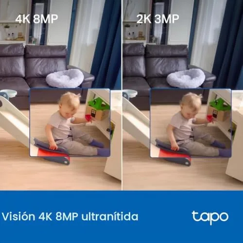 Tapo ▫️ Câmara de vigilância C250 4K para interiores, com visão de 360°, deteção local por IA e acompanhamento de movimento com zoom, visão noturna por infravermelhos, zona de bloqueio de privacidade, memória Micro SD ou na nuvem 2