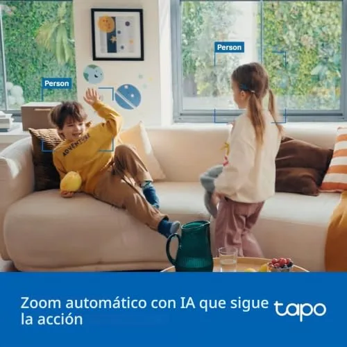 Tapo ▫️ Câmara de vigilância C250 4K para interiores, com visão de 360°, deteção local por IA e acompanhamento de movimento com zoom, visão noturna por infravermelhos, zona de bloqueio de privacidade, memória Micro SD ou na nuvem 3