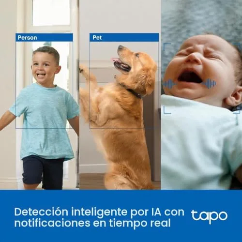 Tapo ▫️ Câmara de vigilância C250 4K para interiores, com visão de 360°, deteção local por IA e acompanhamento de movimento com zoom, visão noturna por infravermelhos, zona de bloqueio de privacidade, memória Micro SD ou na nuvem 4