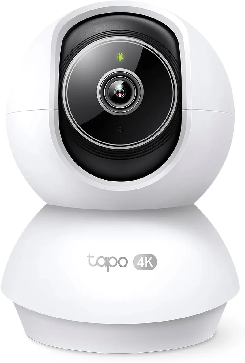 Tapo ▫️ Câmara de vigilância C250 4K para interiores, com visão de 360°, deteção local por IA e acompanhamento de movimento com zoom, visão noturna por infravermelhos, zona de bloqueio de privacidade, memória Micro SD ou na nuvem
