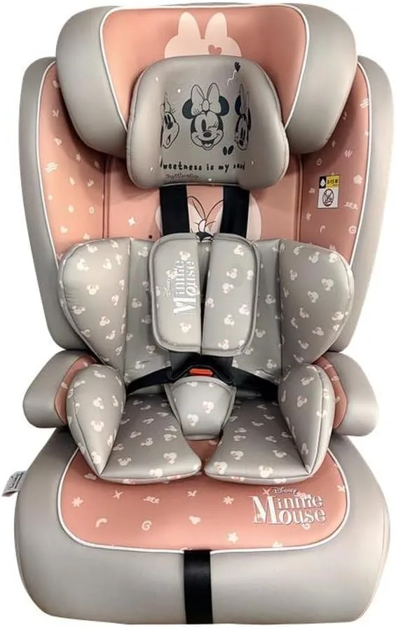 Tataway ▫️ Cadeira auto Disney Minnie I-Size R129. Cadeira de segurança para crianças com altura entre 76 e 150 cm. Apoio de cabeça e estofos ajustáveis.