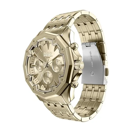 Diesel ▫️ Relógio Stinger para homem, 46 mm, em aço inoxidável com acabamento dourado, DZ4707 3
