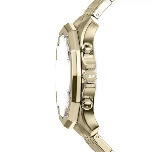 Diesel ▫️ Relógio Stinger para homem, 46 mm, em aço inoxidável com acabamento dourado, DZ4707 4