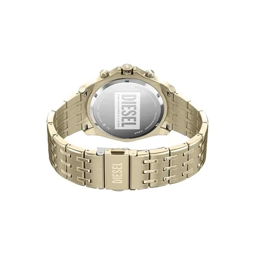 Diesel ▫️ Relógio Stinger para homem, 46 mm, em aço inoxidável com acabamento dourado, DZ4707 5
