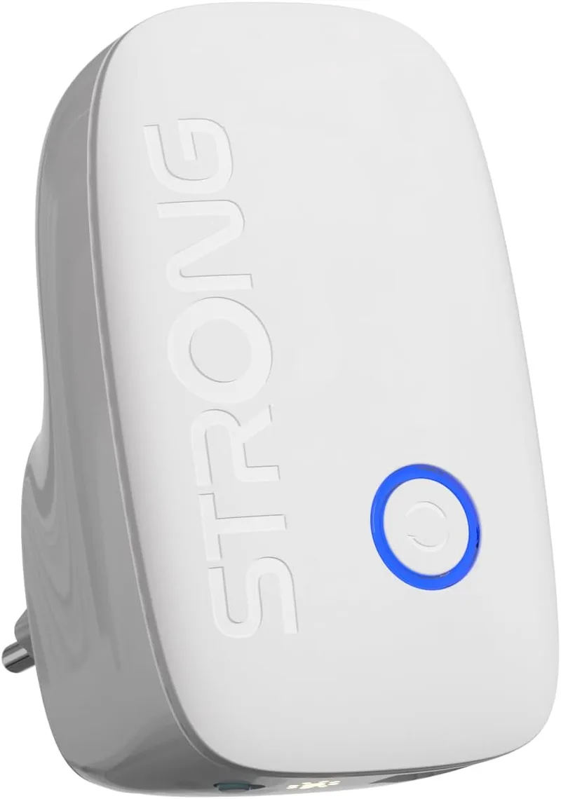 Strong ▫️ Repetidor Wi-Fi AC1200 de parede – Amplificador de sinal Wi-Fi potente de banda dupla, repetidor Wi-Fi de longo alcance, extensor Wi-Fi para casa com WPS e porta LAN