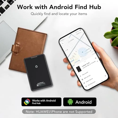 Ajblg ▫️ 2026 Bluetooth 5.4 (apenas Android) Cartão de Rastreador Inteligente para Carteira, Conjunto de 2, 2,5 mm 3