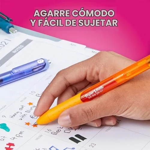 Paper Mate ▫️ InkJoy - Canetas de gel | Cores de tinta vibrantes e variadas | Para escrever, colorir e escrever no diário | Ponta média (0,7 mm) | 14 unidades 4