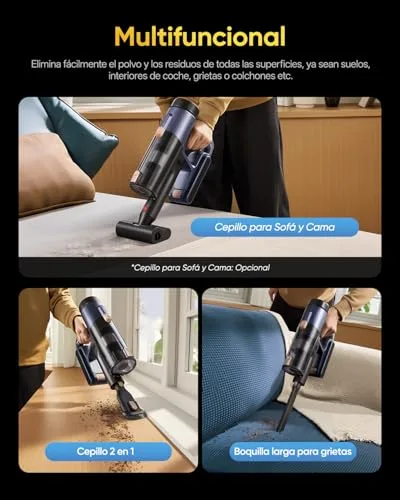 Vexilar ▫️ Aspirador sem fio V12 58 kPa/50 min, aspirador sem fio fácil de manusear, bateria removível, leve, acessórios multifuncionais, aspirador tipo vassoura para pisos/tapetes/pêlos de animais de estimação/carro 2