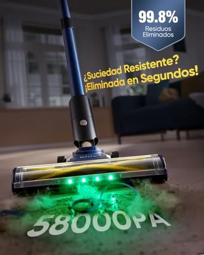 Vexilar ▫️ Aspirador sem fio V12 58 kPa/50 min, aspirador sem fio fácil de manusear, bateria removível, leve, acessórios multifuncionais, aspirador tipo vassoura para pisos/tapetes/pêlos de animais de estimação/carro 4