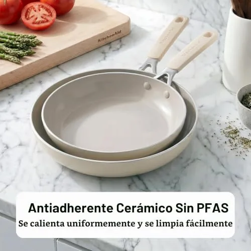 KitchenAid ▫️ Panela de alumínio com revestimento cerâmico antiaderente e tampa de vidro, 24 cm/4,91 L, sem PFAS 2