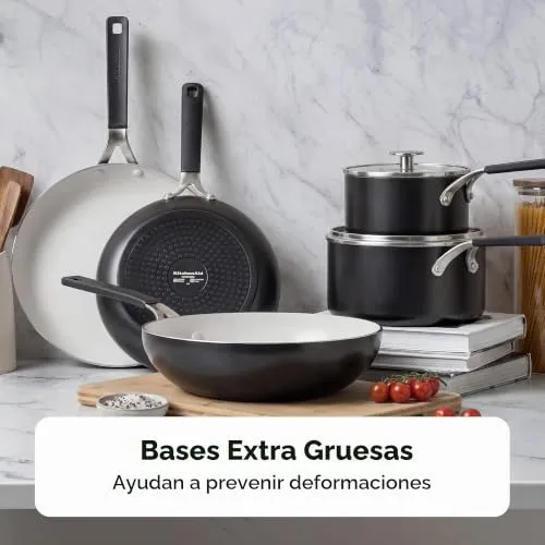 KitchenAid ▫️ Panela de alumínio com revestimento cerâmico antiaderente e tampa de vidro, 24 cm/4,91 L, sem PFAS 4