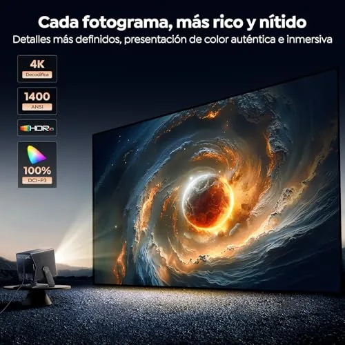 TOPTRO ▫️ Projetor 4K【VIDAA · Sistema ultrarrápido / Netflix incluído / Dolby】Projetor portátil com focagem automática e correção de distorção, TV em direto, FHD 1080P HDR10, projetores para exterior com zoom de 50% para cinema em casa / teto / PPT / HDMI / USB 5