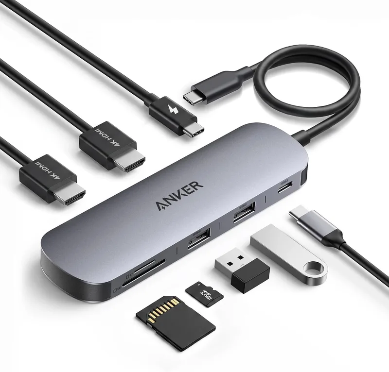 Anker ▫️ Nano Hub USB-C 8 em 1 – Adaptador Tipo C Multiportas