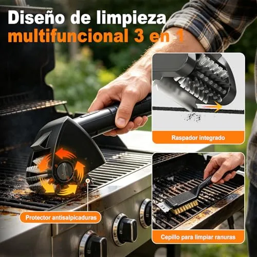Shinmax ▫️ Escova Elétrica sem Fios para Churrasco com 2 Velocidades 5