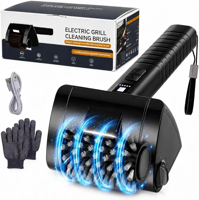 Shinmax ▫️ Escova Elétrica sem Fios para Churrasco com 2 Velocidades