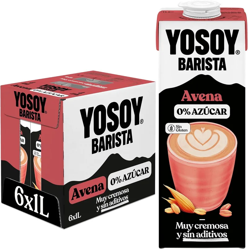 YOSOY ▫️ Bebida Vegetal de Aveia Barista sem Açúcar - especial para café, embalagem de 6 x 1 L