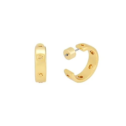 Michael Kors ▫️ Brincos para mulher em latão dourado com fecho de pino seguro 3