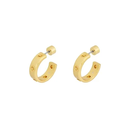 Michael Kors ▫️ Brincos para mulher em latão dourado com fecho de pino seguro 4