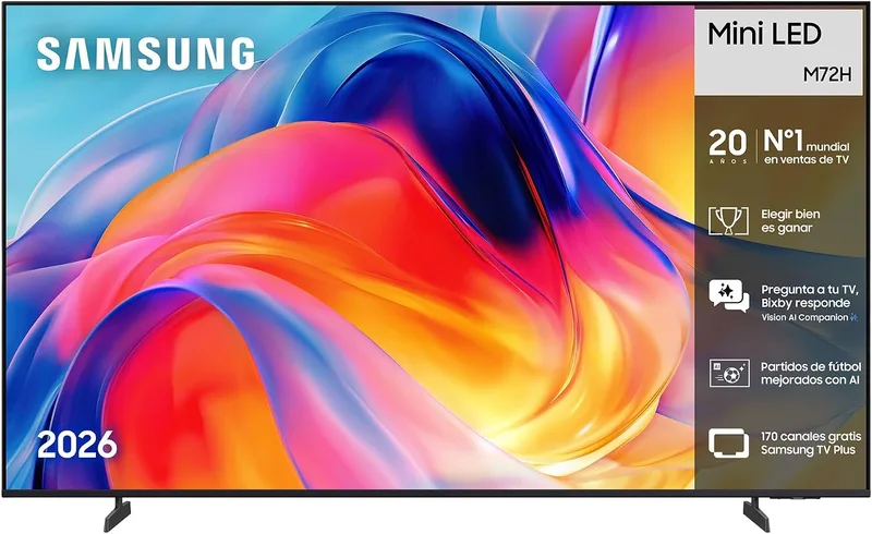 Samsung ▫️ Televisão Mini LED M72H de 50" 4K Smart TV com IA