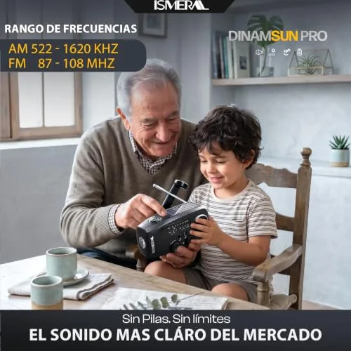 ISMERAL ▫️ Rádio Portátil de 2000 mAh – Rádio FM/AM, Lanterna LED + SOS + Manual de Sobrevivência 3