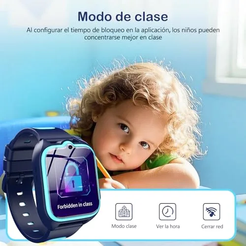 IOWODO ▫️ 4G Relógio Inteligente para Crianças com Videochamada e GPS, Relógio Inteligente para Crianças com Função SOS, Lanterna LED,Conversa por Voz, Bateria de 800 mAh, Modo Aula, Podómetro, Câmara, IP68, Presente e Brinquedo para Meninas e Meninos 5