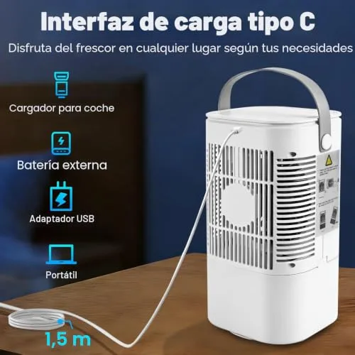 kswiown ▫️ Ventilador portátil com reservatório de água de 900 ml e temporizador de 2/4 h 4