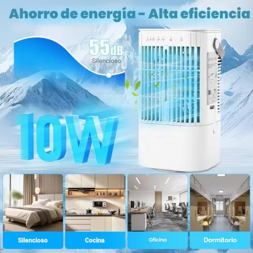 kswiown ▫️ Ventilador portátil com reservatório de água de 900 ml e temporizador de 2/4 h 7