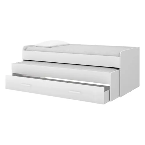 DEKIT GRUPO RIMOBEL ▫️ DEKIT - Pacote Económico para Jovens: Cama Embutida Pema, 2 bases de colchão com ripas largas e 2 colchões viscoelásticos Nova 90 x 190 6