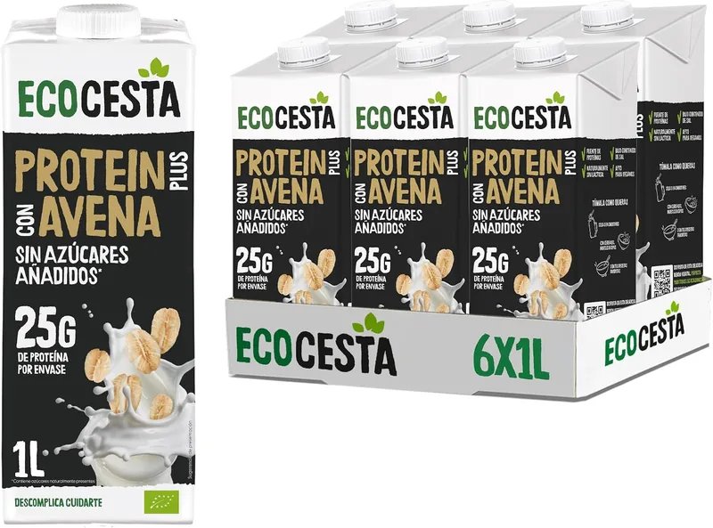 ECOCESTA MEJOR CADA DIA ▫️ ECOCESTA - Bebida Ecológica à Base de Proteínas Vegetais e Aveia - Embalagem de 6 x 1 L