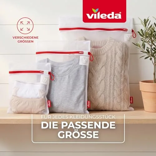 Vileda ▫️ Sacos de lavagem para máquina de lavar roupa, conjunto de 3 com fecho de correr 3