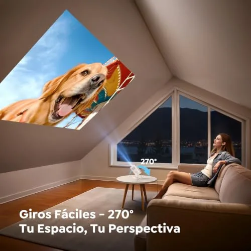 TOPTRO ▫️ Projetor portátil 【Android 14.0 e aplicação integrada】 Projetor 4K/1080P com suporte para projeção de curta distância, correção automática de distorção trapezoidal, Wi-Fi 6 e Bluetooth 5.4, MiniProjetor com rotação de 270° e suporte incluído para cinema em casa 4