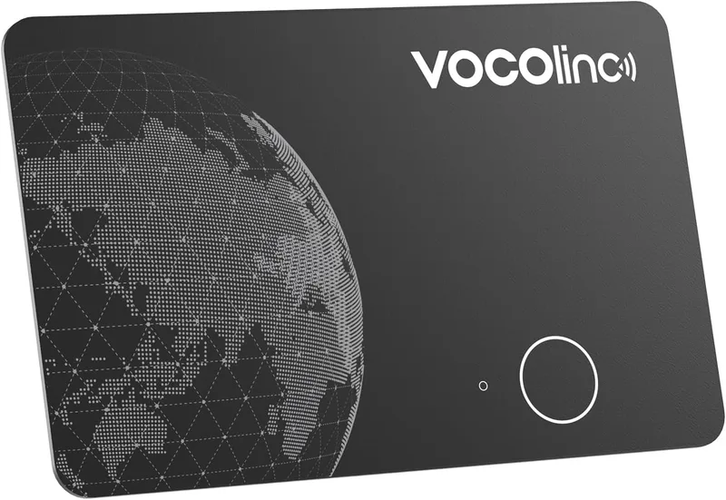 VOCOlinc ▫️ Android Air Tag Card - 1 embalagem, localizador recarregável para carteira, cartão fino de 1,6 mm, compatível com o Google Locator ou a aplicação «Encontrar» da Apple para iOS, localizador de objetos para carteiras, malas e passaportes
