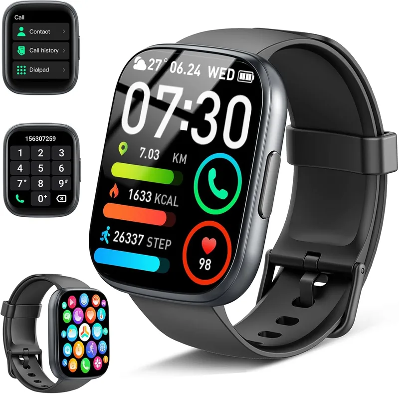 Cillso ▫️ Relógio inteligente para homem e mulher, relógios inteligentes de 1,95" para desporto com função de chamadas e mensagens Bluetooth, mais de 110 modalidades desportivas, com pedómetro/cardiómetro/monitor de sono, pulseira de atividade com classificação IP68