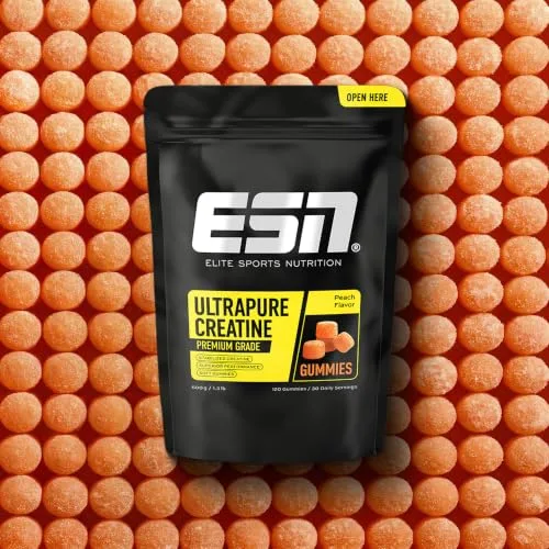 ESN ▫️ Ultrapure Creatine Gummies, Pêssego, 120 gomas, 30 doses 2