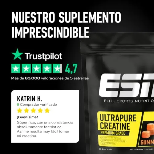 ESN ▫️ Ultrapure Creatine Gummies, Pêssego, 120 gomas, 30 doses 6