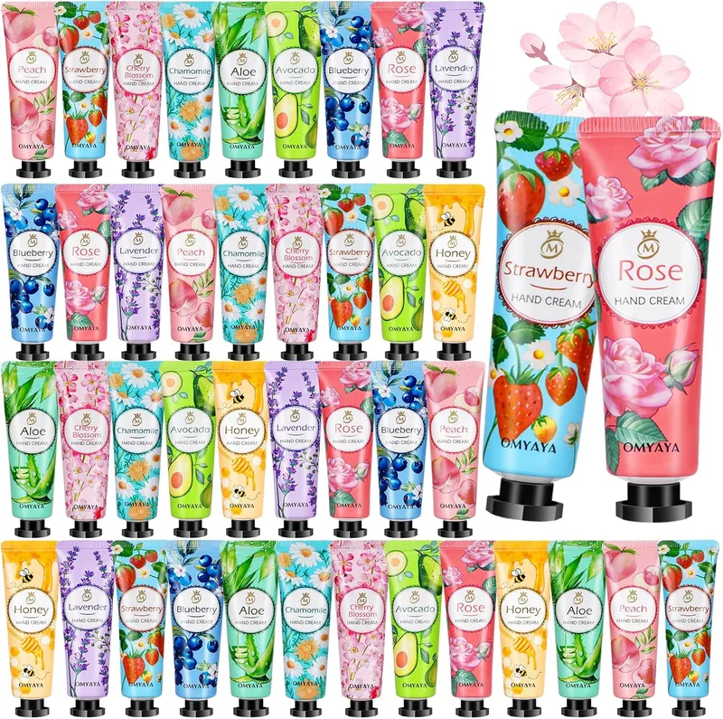 ZKONLY ▫️ Creme para as mãos, 40 unidades; creme para as mãos em 10 aromas; conjunto de cremes para as mãos para oferecer às mulheres; conjunto de cremes para as mãos para mulheres com pele muito seca; ideal para colegas, aniversários, calendários do Advento, Natal e Dia dos Namorados