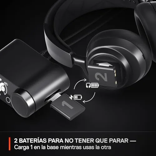 SteelSeries ▫️ Arctis Nova Pro Wireless - Auscultadores de jogos sem fios compatíveis com vários sistemas (PC, PS, telemóvel) - Drivers premium - Iman de neodímio - Cancelamento de ruído - ClearCast Gen 2 - Preto 3