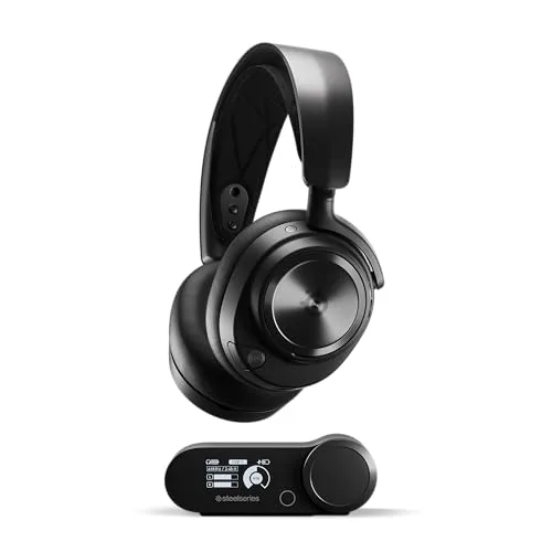 SteelSeries ▫️ Arctis Nova Pro Wireless - Auscultadores de jogos sem fios compatíveis com vários sistemas (PC, PS, telemóvel) - Drivers premium - Iman de neodímio - Cancelamento de ruído - ClearCast Gen 2 - Preto 6