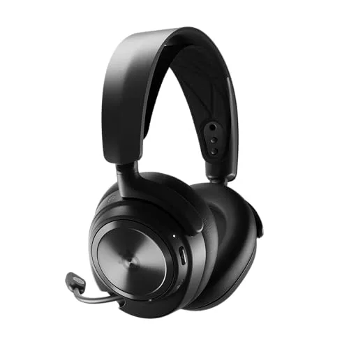 SteelSeries ▫️ Arctis Nova Pro Wireless - Auscultadores de jogos sem fios compatíveis com vários sistemas (PC, PS, telemóvel) - Drivers premium - Iman de neodímio - Cancelamento de ruído - ClearCast Gen 2 - Preto 7