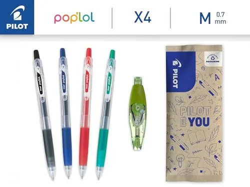 PILOT ▫️ 4 Pop'Lol + 1 Corretor - Roller de Tinta em Gel - 4 Cores 2