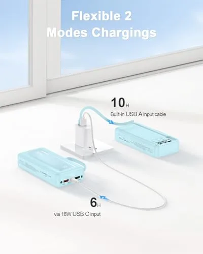 FlyKangaroo ▫️ Powerbank de 27 000 mAh com 4 cabos integrados e função de carregamento rápido USB-C de 30 W 7